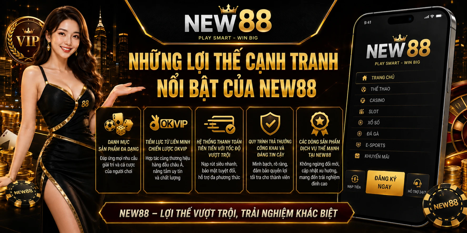 Những lợi thế cạnh tranh nổi bật của NEW88 